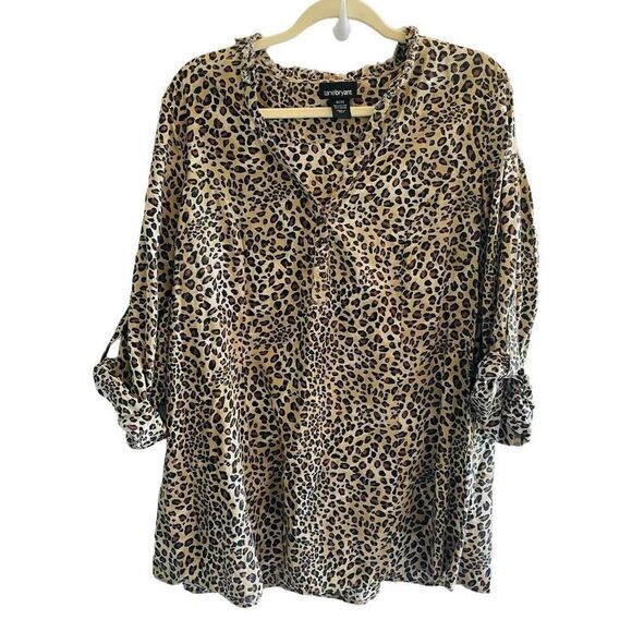 Lane Bryant Leopard Cheetah Print Tunic top Shirt Women’s Plus Size 18/20 - Picture 1 of 5